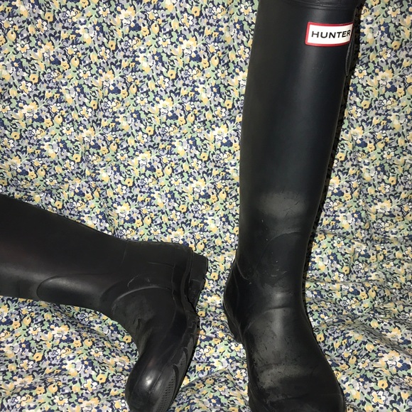 Navy Blue tall Hunter Boots - Picture 3 of 5